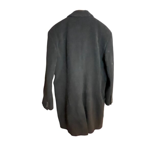 Hathaway Platinum Mens Wool Cashmere Blend Black Overcoat Sz 42R - Picture 2 of 10